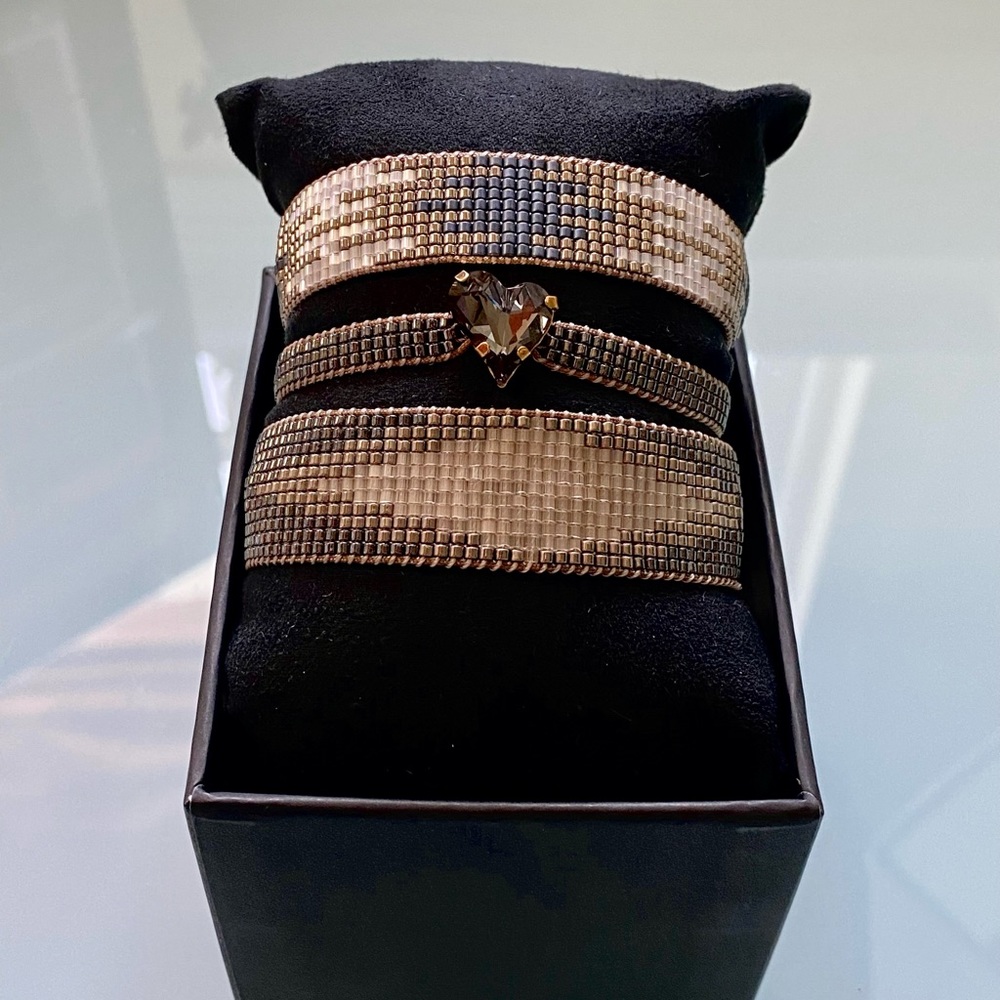 Barbara Orozco tribal and Swarovski bracelets set.